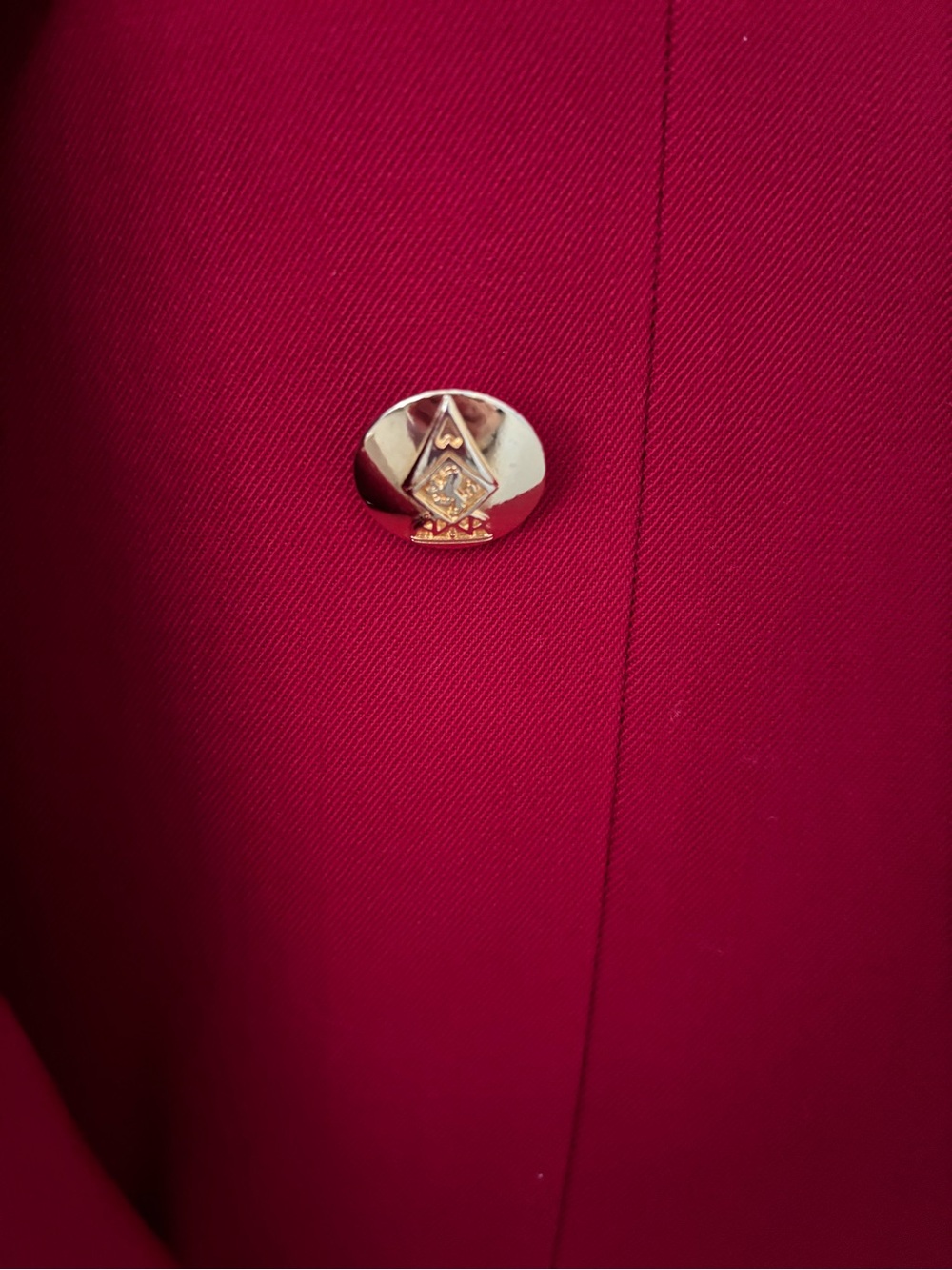 Vintage Cherry Red Austin Reed wool double-breasted blazer gold-tone buttons 8 - Picture 2 of 11
